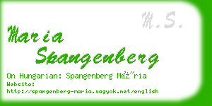 maria spangenberg business card